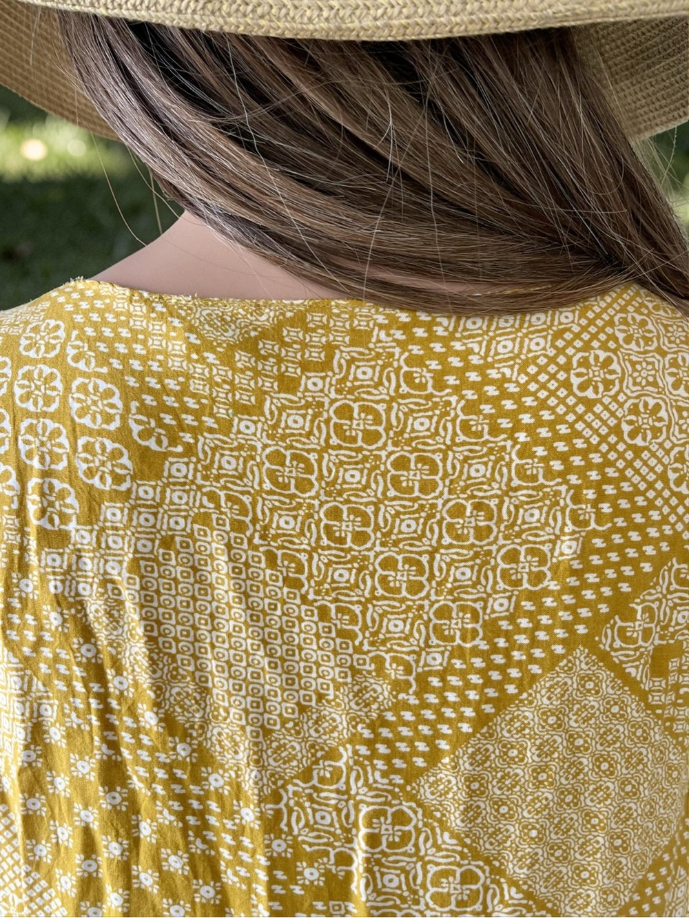 Sincerely Jules L Mustard Boho Tiered Mini Dress Sleeveless Prairie Rayon - Picture 4 of 7
